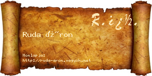Ruda Áron névjegykártya